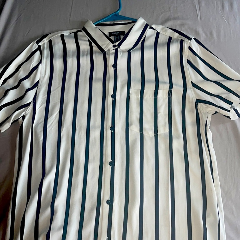 Forever 21 Woven Top/shirt White/Black